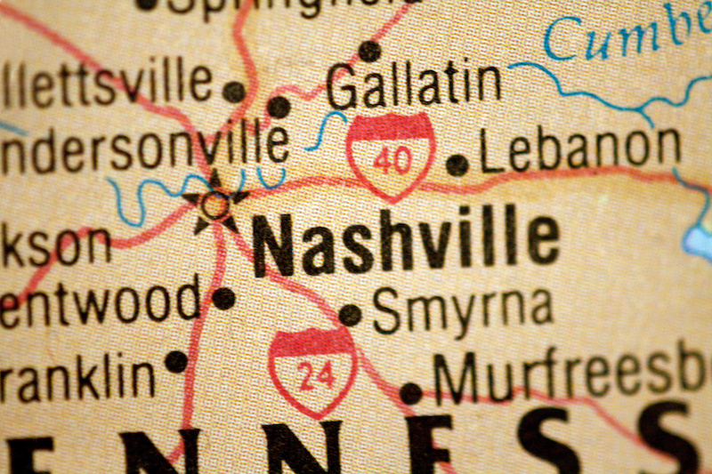 map of Nashville TN